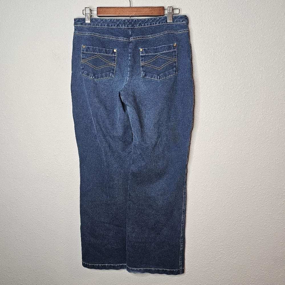 Pajama Jeans Womens Medium Blue Straight Leg Pink Drawstring Comfy Pull On - Picture 5 of 12
